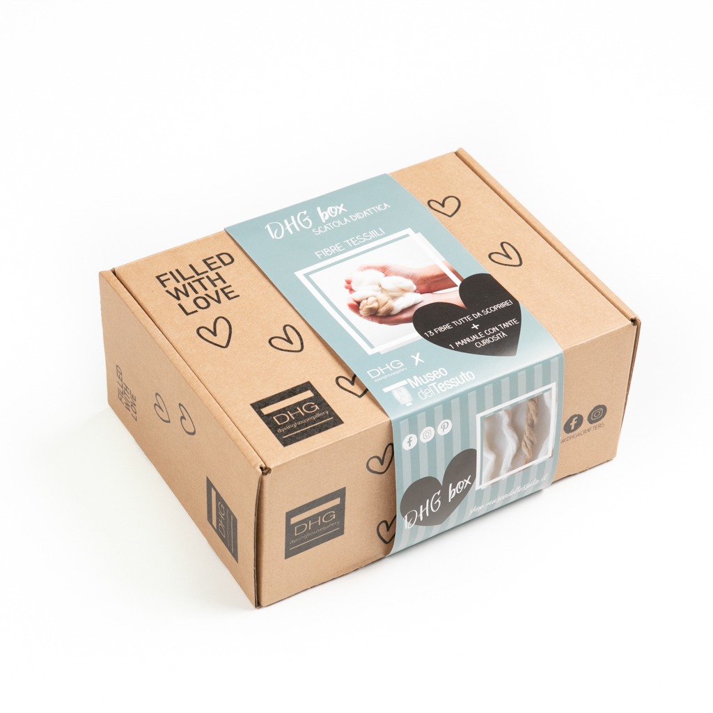 Scatola didattica tattile con tessuti