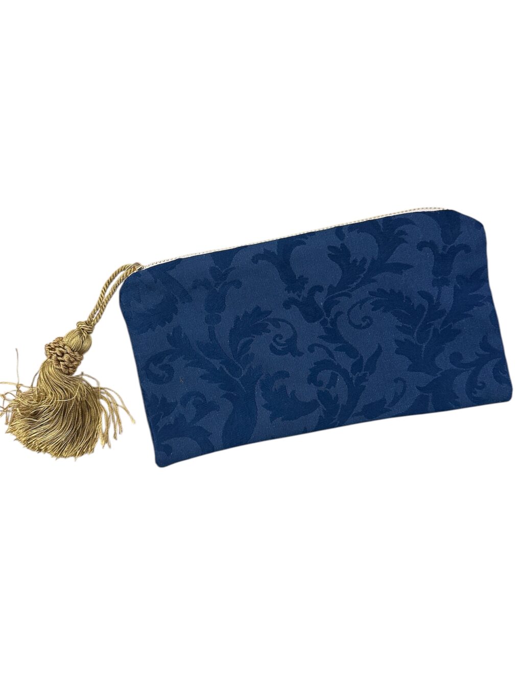 Pochette rettangolare blu damascata - Flo Concept