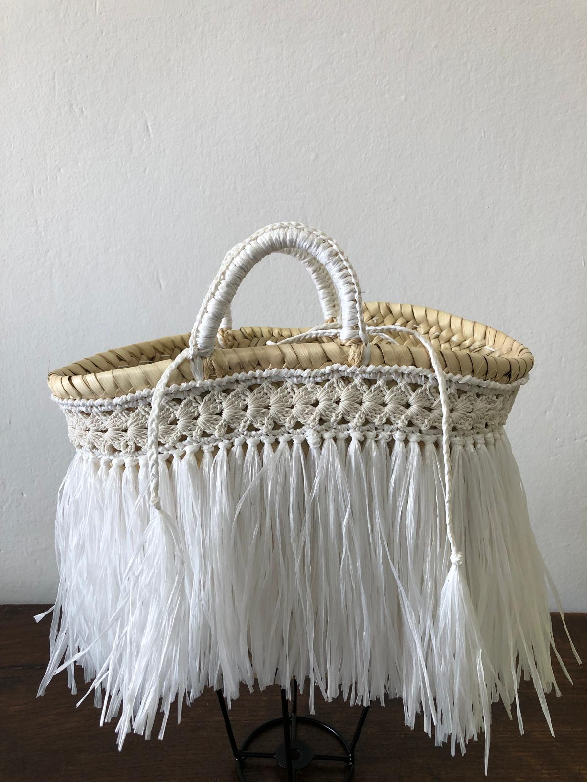 BORSA PAGLIA CON FRANGE  - M.AR.TE - immagine 2