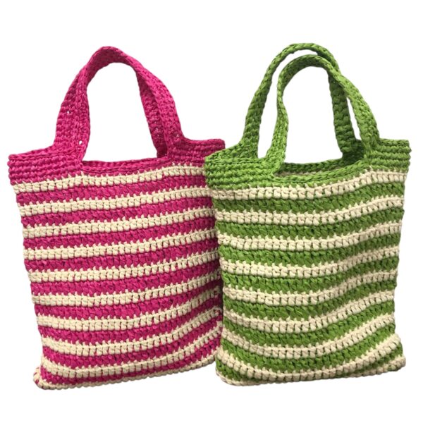 STRIPED RAFFIA SHOPPER - M.AR.TE